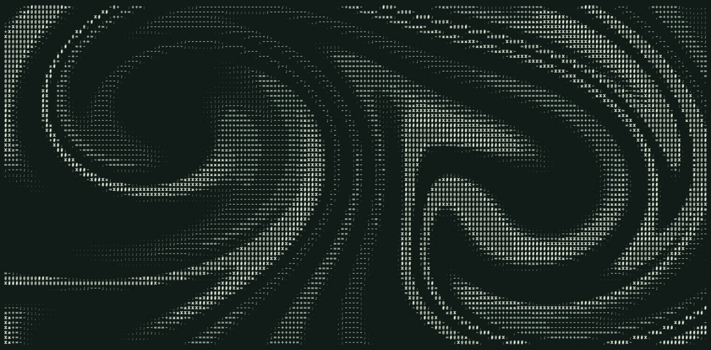 An ASCII field of curling currents that forms the name Form From as you scroll.
