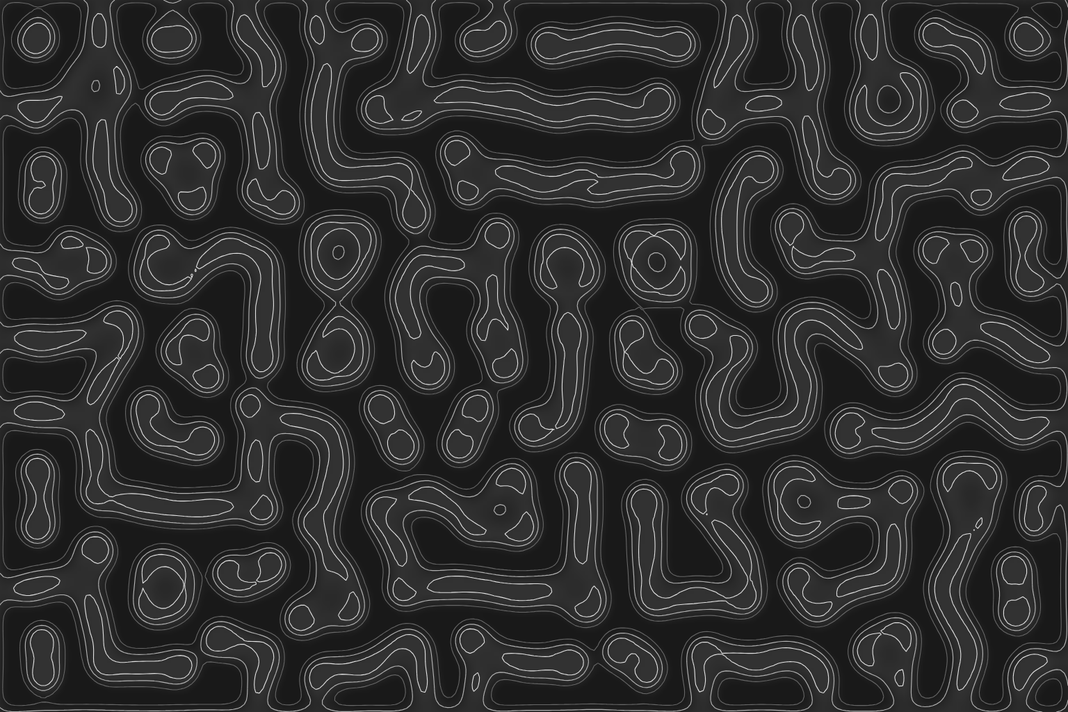 Branching monochrome contours from the existing reaction-diffusion simulation.