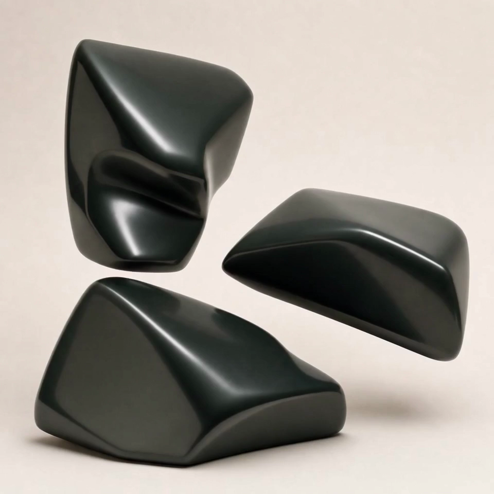 Three chunky separated components